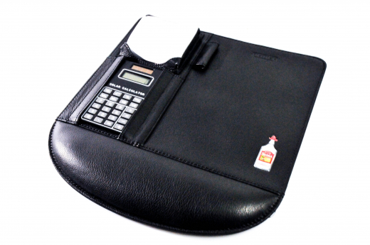 Sierra Tequila, high-quality leather mouse pad with wrist rest, calculator and notepad