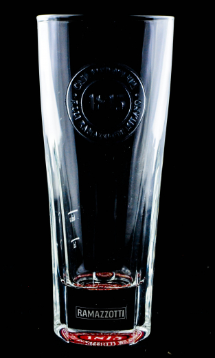 Ramazzotti glass / glasses, relief long drink glass with bottom embossing Fondata 1815