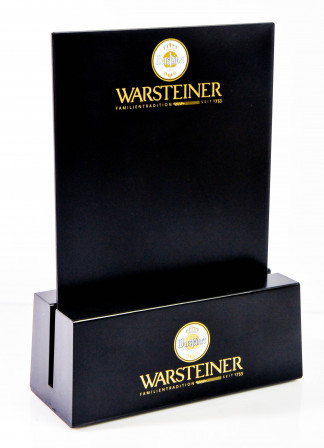 Warsteiner Bier, XXL Tischaufsteller, Kartenhalter, 2teilig Hochglanzlack