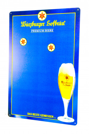 Würzburger Hofbräu Bier, Magnettafel mit 2 Magneten, Blechschild Premium Biere