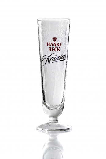 Haake Beck, Kräusen Pils Glas, Pokalglas, gesplitterte Ausführung, Kräusen 0,4l