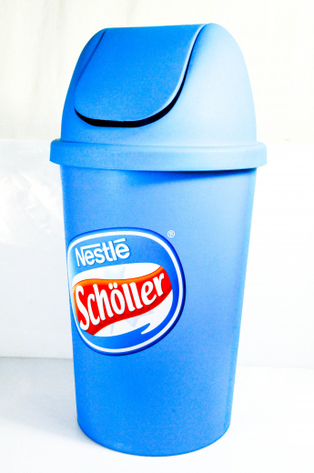 Schöller Eis Ice Cream Schwing Mülleimer, Abfallbehälter blau