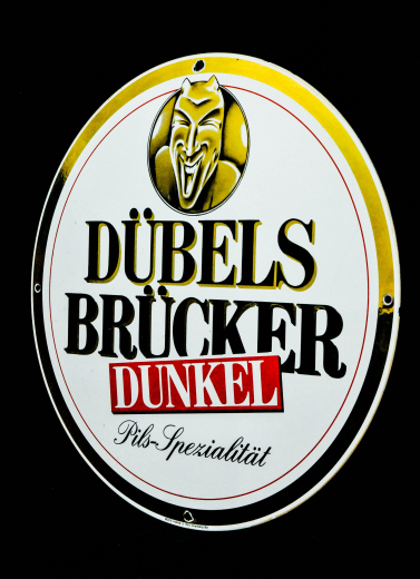 Dübelsbrücker Bier Emaile Werbeschild, Blechschild Dunkel gr. Ausführung