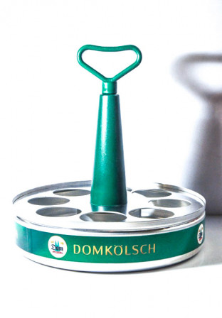 Dom Kölsch Bier. Aluminium Stangen Serviertablett, Karusselltablett für 8 Gläser