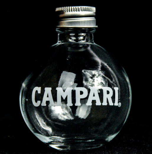 Campari Kräuter Likör, Likörglas, Design Shotglas mit Verschluss