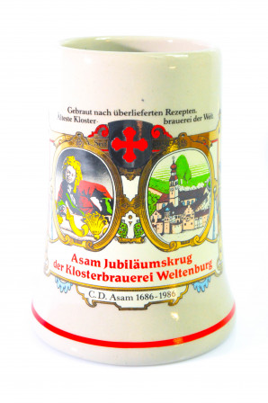 Klosterbrauerei Weltenburg Tonkrug, Jubiläumskrug Asam 1686 - 1986