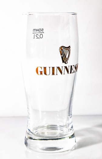 Guinness Beer Glas / Gläser, Bierglas Ideal Becher 0,2l, Gold eingeätztes Logo