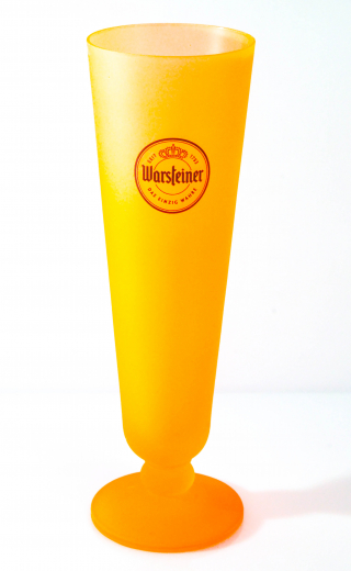 Warsteiner Bier, Sonderedition, Biertulpe, Bierglas, satiniertes Neonglas Orange 0,2l