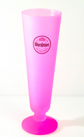 Warsteiner Bier, Sonderedition, Biertulpe, Bierglas, satiniertes Neonglas Pink 0,2l