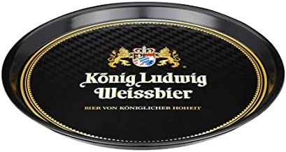 König Ludwig Weissbier, Serviertablett, Kellnertablett, Rundtablett, schwarze Ausführung