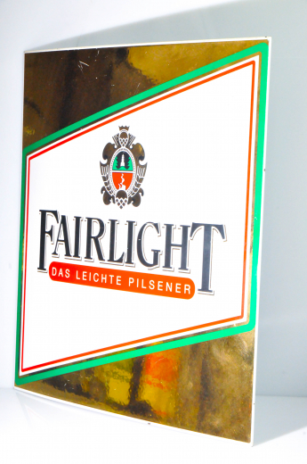 Fairlight Pilsener, Emaile Werbeschild, Blechschild aus der Ausstellung