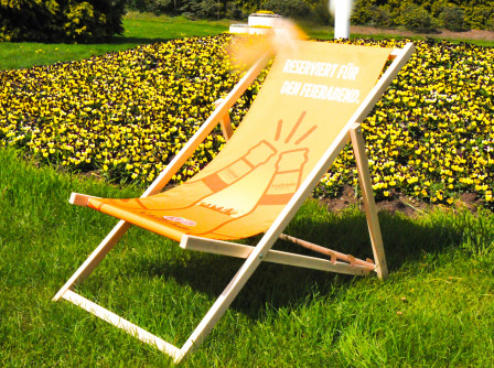 Schöfferhofer Bier, Grapefruit Buchenholz Liegestuhl, Strandliege, Klappstuhl, Strandstuhl Reserviert für den Feierabend