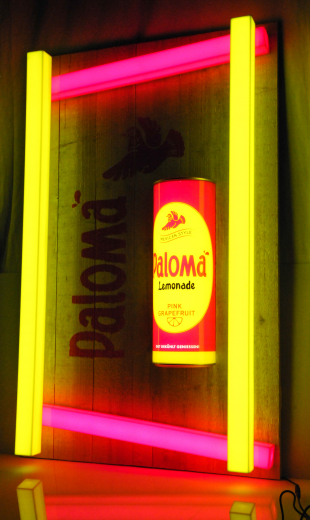 Paloma Lemonade, Riesige Echtholz Neon Leuchtreklame, Leuchtwerbung