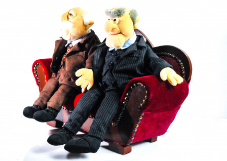 Waldorf und Statler auf Sofa, Muppets Show, Sammlerstück unbespielt / Rarität!!