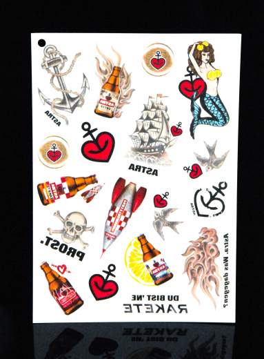 Astra beer, 19 x tattoos motifs, tattoo pictures, wet pictures Kiez, St.Pauli