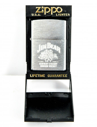 Jim Beam Whisky, Zippo gebürstetes Edelstahl Feuerzeug Kentucky