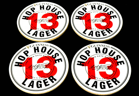 Guinness Hop House Bier, 4 x Kork Glasuntersetzer Untersetzer Getränkeuntersetzer