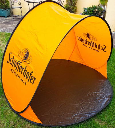 Schöfferhofer Bier, Outdoor Strandmuschel in Tasche, Pop Up Zelt, Camping Zelt