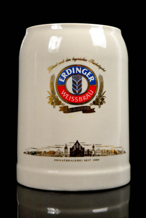 Erdinger Weißbier Glas /Gläser Bierseidel Steingut Humpen Bierkrug 0,5l Weißbräu