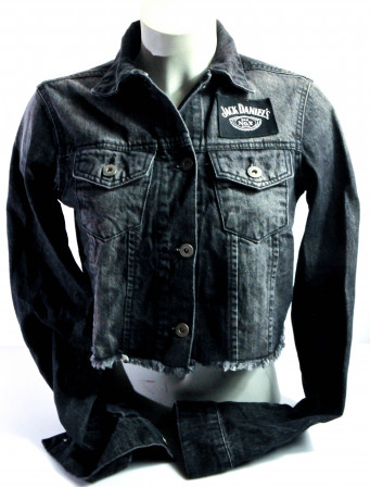 Jack Daniels Whisky, Jeans Jacke lang Girl / LED Funktionen / JD Festival Jacke, Gr. L NEU Original