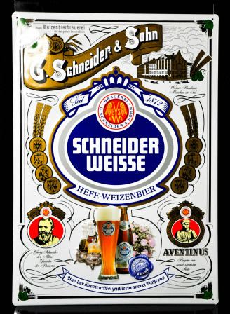 Schneider Weisse Bier, XXL Blechschild / Bierwerbeschild / gewölbt