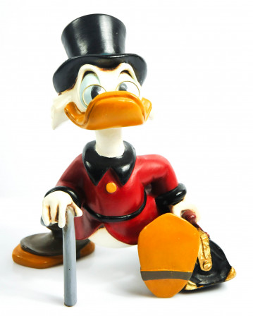 Original Disney Dagobert Duck Figur 26 cm Charakter Rarität Sammelstatue Geldtasche
