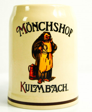 Mönchshof Kulmbach Bier, Glas / Gläser Bierkrug Steinzeug-Bierkrug Tonkrug, 0,5l