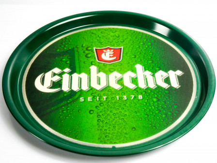 Einbecker Bier, Tablett Serviertablett, Kellnertablett, Rundtablett, grün