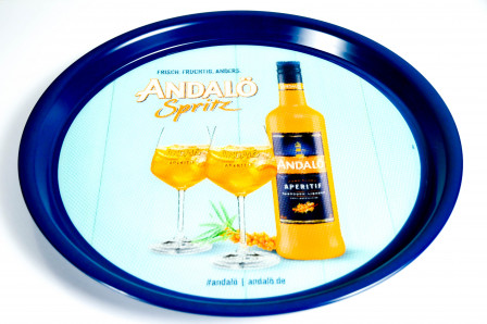 Andalö Spritz, Tablett Rundtablett Kellner Tablett Rutschfeste Auflage SPRITZ