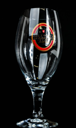 Holsten Edel Glas / Gläser, Bierglas / Biergläser, Pokal 0,3l Ritzenhoff rotes Emblem