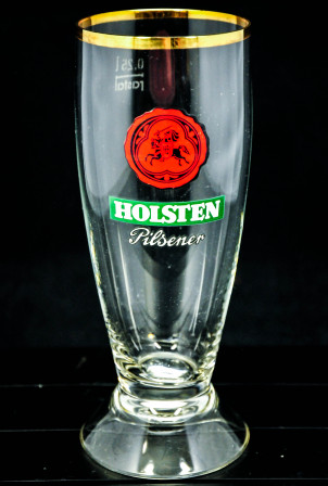 Holsten Pilsener Glas / Gläser, Bierglas / Biergläser, CUP 0,25l Siegel Goldrand