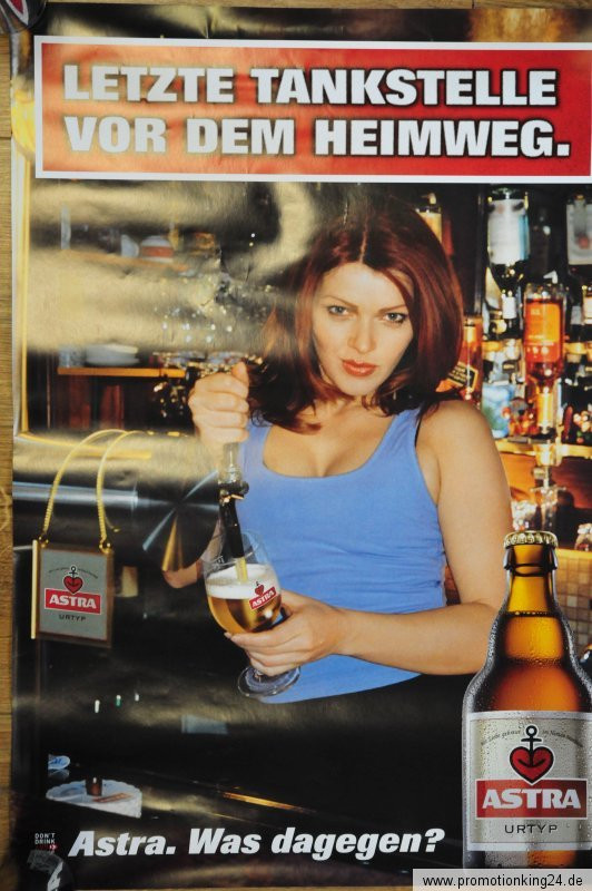 Astra Bier Poster, Plakat, Bild "Letzte Tankstelle