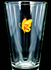 Riemerschmid Sirup Glas / Gläser, Trinkglas Schmetterling orange