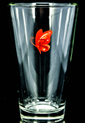 Riemerschmid Sirup Glas / Gläser, Trinkglas Schmetterling rot