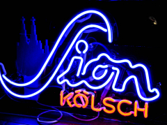 Sion Kölsch Bier Neonleuchte, Leuchtreklame, Leuchtwerbung 2 farbig