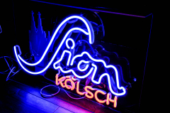 Sion Kölsch Bier Neonleuchte, Leuchtreklame, Leuchtwerbung 2 farbig