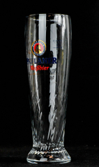 Paulaner Glas / Gläser, Relief Bierglas / Biergläser, Schönsee 0,3L, rot