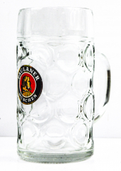 Paulaner wheat beer, glass / glasses, beer mug, beer mug, mug, beer glass, glass, beer tankard, 1 liter
