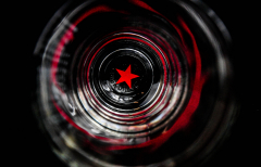 Parliament Vodka Glas / Gläser, Longdrinkglas, roter Stern, 15,7 x 7,0cm