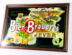 Jever Bier Werbespiegel, Barspiegel, Spiegel, Echtholzrahmen Jever Brauerei Rarität!