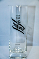 Schweppes Vodka Lemon Glas / Gläser, Longdrinkglas, 0,2l, schwarzes Logo