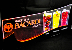 Bacardi Rum, LED neon sign on a base, 56 x 24 x 6cm New