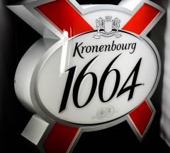Kronenbourg 1664 Bier, Neon-Leuchtreklame, Vollmetall