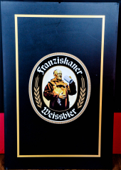 Franziskaner Hefeweizen Bier Hartkunststoffschild, Werbeschild, 81x53 cm