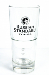 Russian Standard Vodka, Vodka Glas, Longdrinkglas 2cl 4cl, Logo schwarz