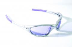 Milka chocolate sports sunglasses, UV 400, silver / purple