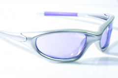 Milka Schokolade Sport Sonnenbrille, UV 400, silber / lila