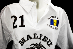 Malibu Rum, Polo Shirt Weiss Men Gr.L, 100% Cotton