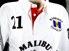 Malibu Rum, Polo Shirt Weiss Men Gr.L, alles sehr edel gestickt, 100% Cotton