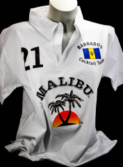 Malibu Rum, Polo Shirt Weiss Women Gr.M/L, 100% Cotton